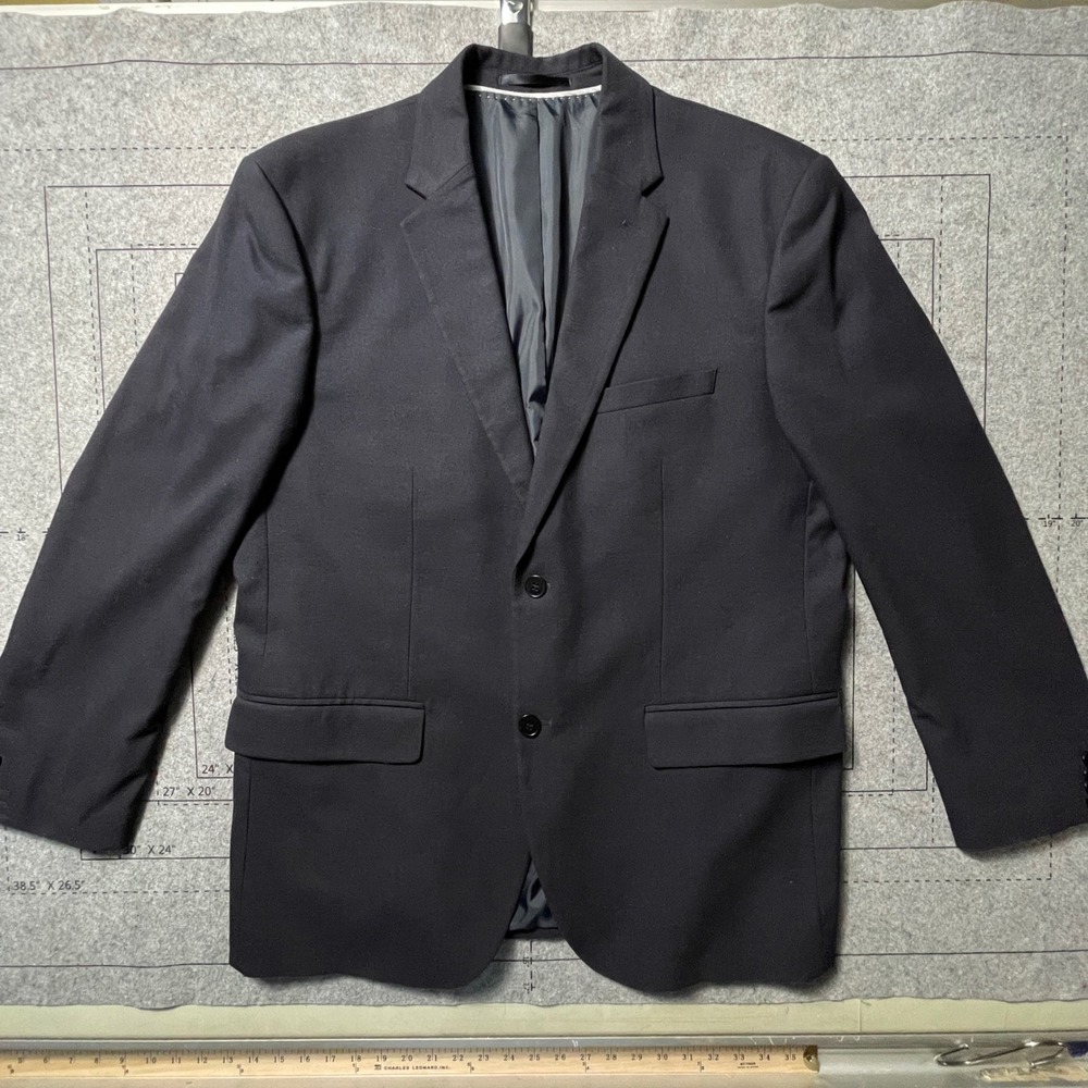 H M Essentials Mens Blazer Slim Fit Navy Blue Jacket Suit Coat Size 46R No 12